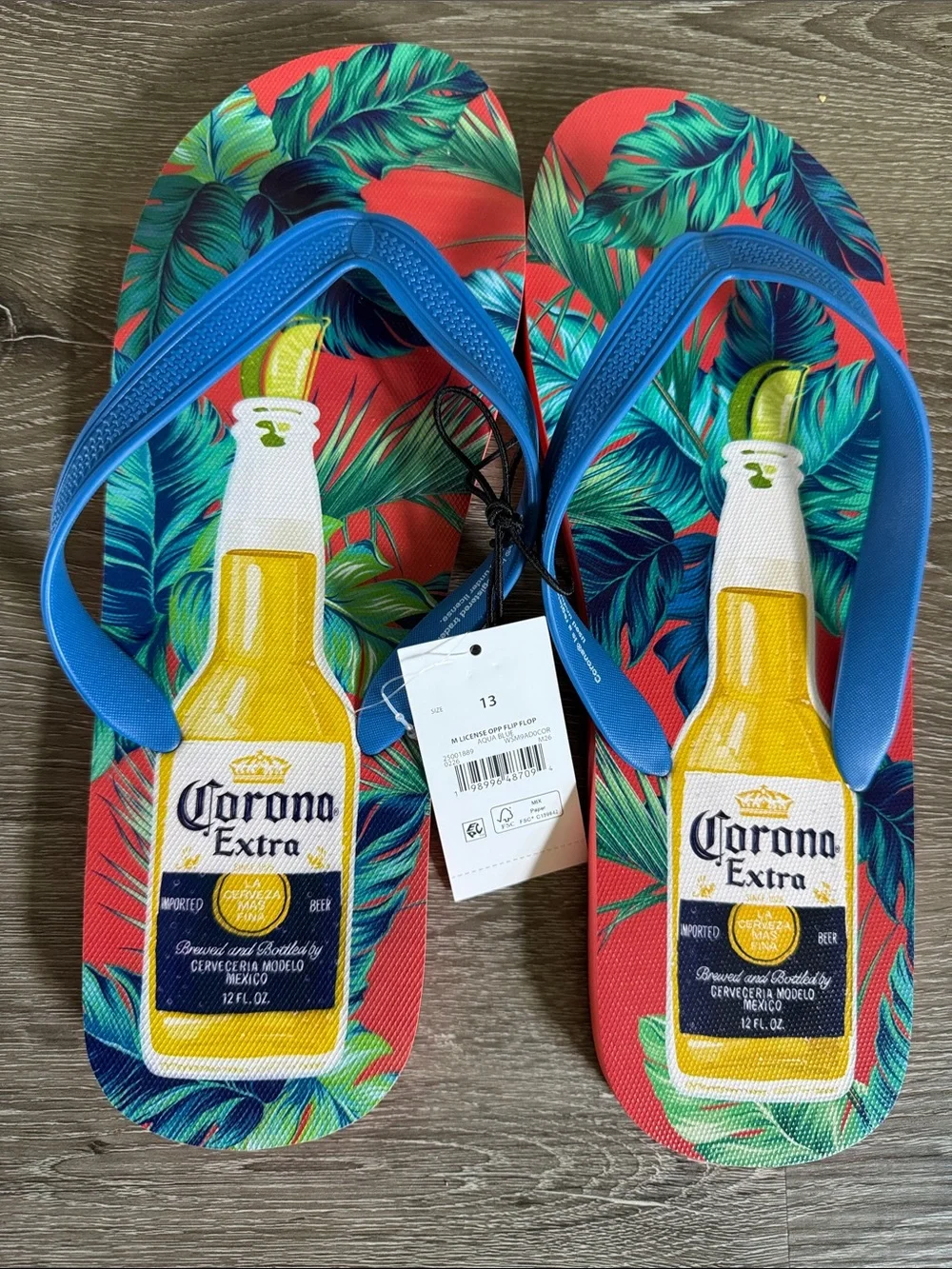 Tropical Blue Flip Flop Sandals